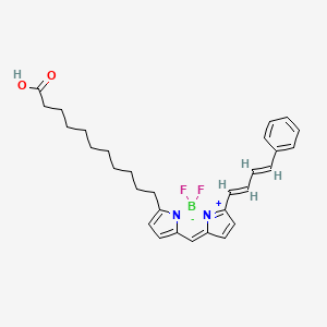 11-(5,5-Difluoro-7-((1E,3E)-4-phenylbuta-1,3-dien-1-yl)-5H-5l4,6l4-dipyrrolo[1,2-c:2',1'-f][1,3,2]diazaborinin-3-yl)undecanoic,acid