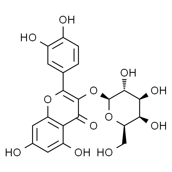 金丝桃苷/金丝桃甙/海棠因/海棠黃酮/槲皮素-3-半乳糖甙/槲皮素-3-O-半乳糖苷/槲皮素 3-D-半乳糖苷/槲皮素-3-D-半乳糖苷 482-36-0