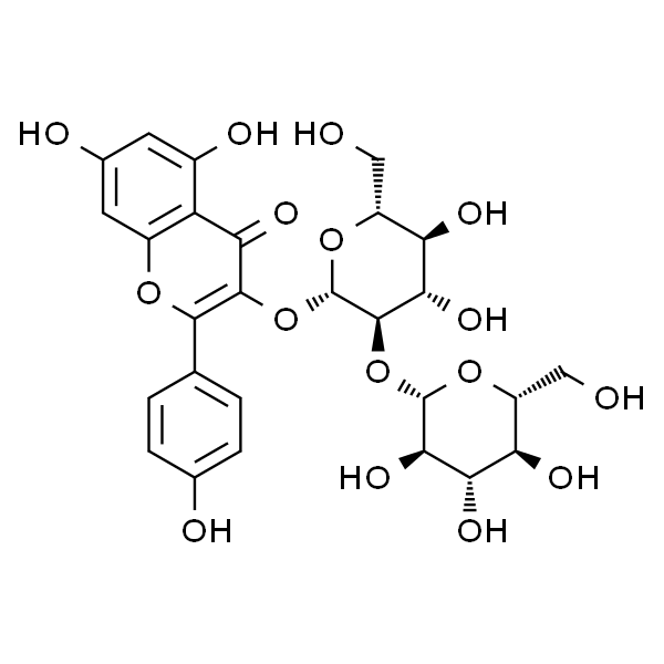山奈酚-3-O-槐糖苷/槐角黄酮苷/山奈酚-3-O-β-D-槐糖苷/山柰酚-3-O-槐糖苷/山奈酚 3-O-BETA-D-槐糖苷/山奈酚3-O-beta-D-槐糖苷/山柰酚-3-O-β-D-槐糖苷