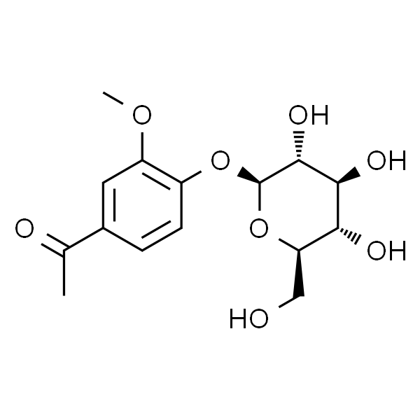 草夹竹桃苷/草夹竹桃/1-(3-甲氧基-4-((2S,3R,4S,5S,6R)-3,4,5-三羟基-6-(羟甲基)四氢-2H-吡喃-2-基)氧基)苯基)乙烷-1-酮/4β-葡萄糖氧基-3-甲氧基苯乙酮/葡糖乙酰香草苷
