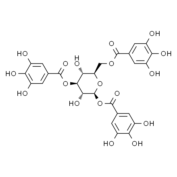1,3,6-三没食子酰葡萄糖/1,3,6-三-O-没食子酰葡萄糖/1,3,6-三-O-没食子酰基-β-D-葡萄糖/1,3,6-三甘醇葡萄糖/1,3,6-三没食子酰β-D-葡萄糖/1,3,6-三-O-3,4,5-三羟基苯甲酰-BETA-D-葡萄糖/(2S,3R,4S,5R,6R)-3,5-二羟基-6-(((3,4,5-三羟基苯甲酰基)氧基)甲基)四氢-2H-吡喃-2,4-二基 双(3,4,5-三羟基苯甲酸酯)/1,3,6-三-O-没食子酸酰葡萄糖/1,3,6-三没食子酰基葡萄糖